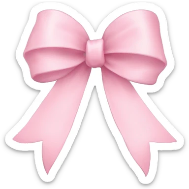 light pink ribbon bow sticker