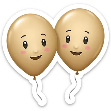 Two beige balloons left up, right down sticker