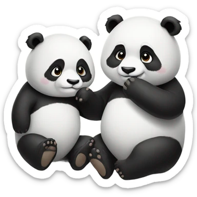 Panda touching panda sticker
