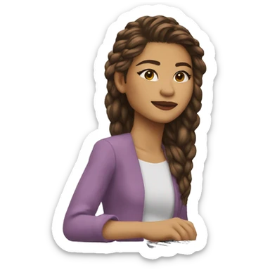 zendaya con un computador sticker