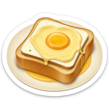 Toast with yellow salty egg sauce on top sticker