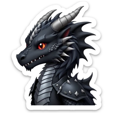 Gothic Badass Edgy Dark Mysterious Mystical Dragon-Beast-Fursona sticker