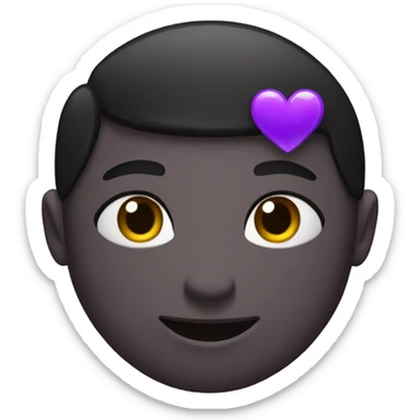 Half black and purple heart sticker