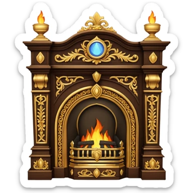 Victorian Ornate Fireplace sticker