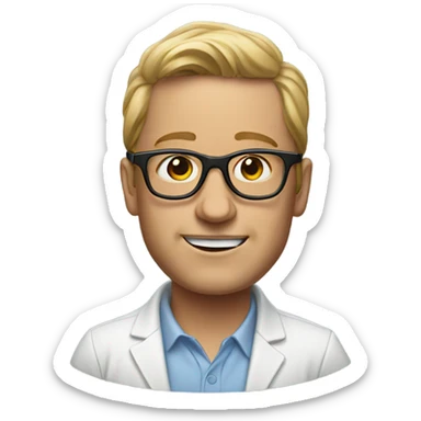 realistic portrait of a Marty with glasses sticker