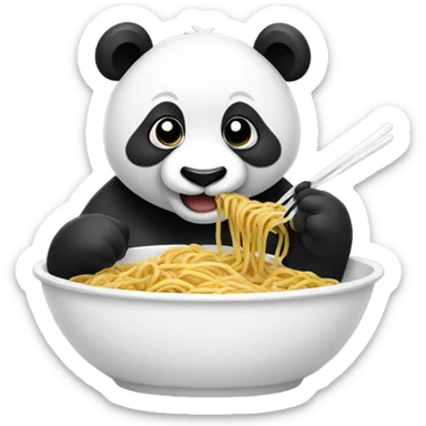 Panda eating spaghetti  sticker