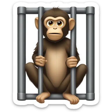 Monkey in jail sticker