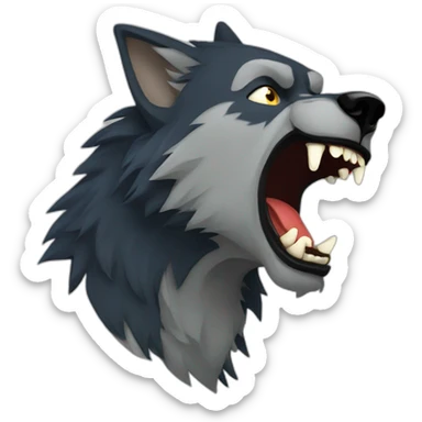 Werewolf howling sticker
