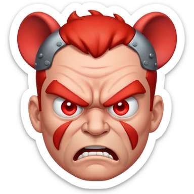 angry man with red face and steam coming from ears sticker