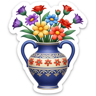 a vase with flowers sticker