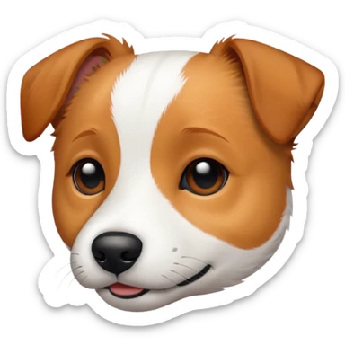 Jack russell with fully ginger face sticker