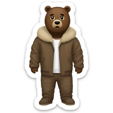 Kanye West on a bear costume sticker