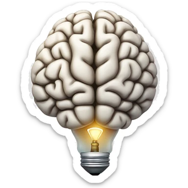 human brain with an idea lightbulb sticker