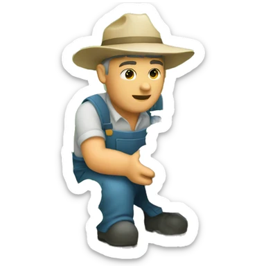 farmer planting  sticker