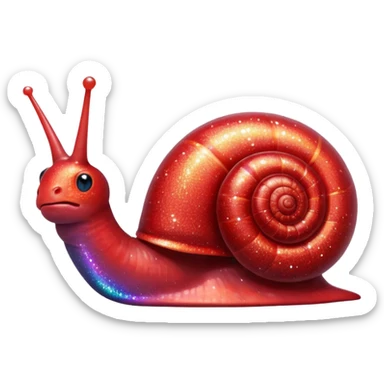 red glitter snail sticker