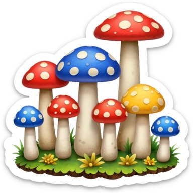 colored mushrooms sticker