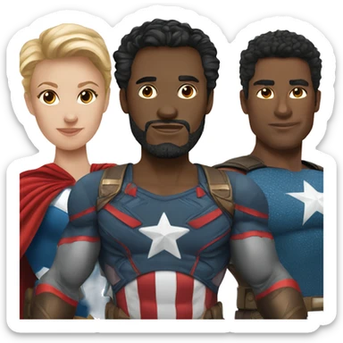 three superheroes avengers sticker