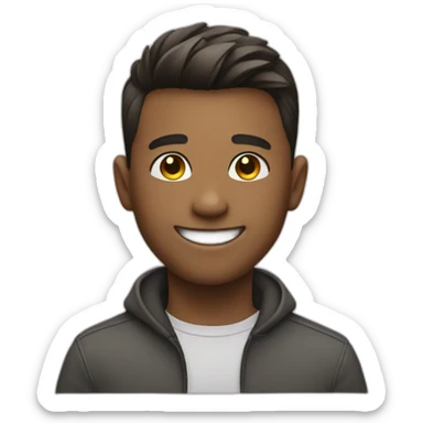 Handsome boy with a perfect haircut smiling  sticker