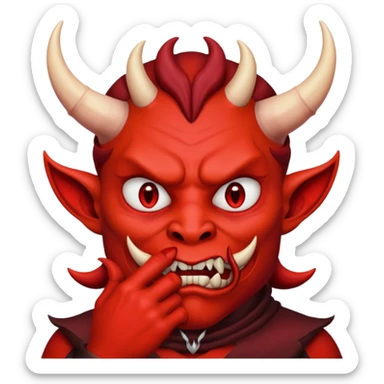 Creppy devil and shushing sticker