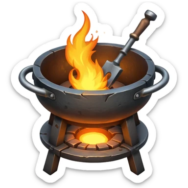 A blacksmith forge sticker