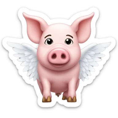 Pig with angel wings  sticker