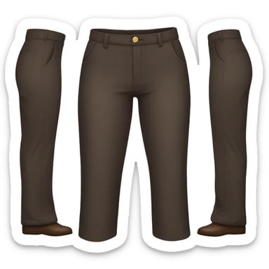 Realistic isolated pair of high waist long wide leg dressy casual pants in Dark Brown  sticker