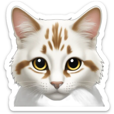 Norwayjan Forest cat white lightbrown sticker