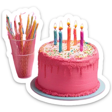 Pink birthday  sticker