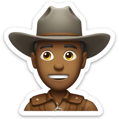 A cowboy closing a car trunk sticker