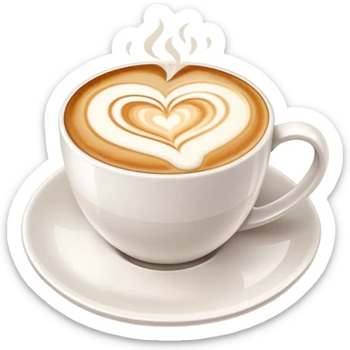 Coffee cup with latte art sticker