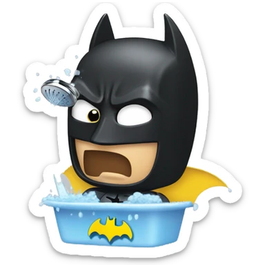 Batman taking a shower sticker
