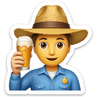 Crea un emoji donde tenga una cerveza en la mano y este bolo  sticker