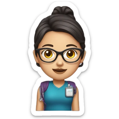 A girl with glasses and an insulin pump sticker