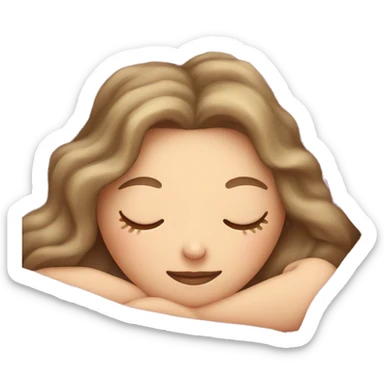 White girl sleeping with pink blanket sticker