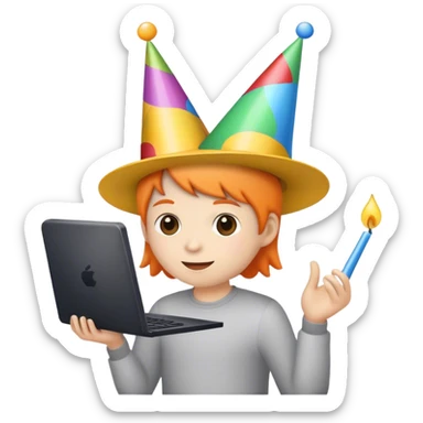 Computer geek birthday sticker