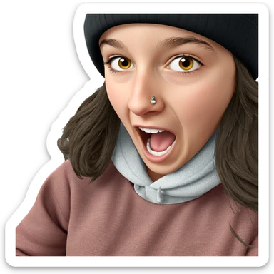 girl with hat and piercings sticker