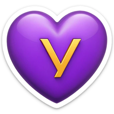 The Letter “y” inside a Purple Heart sticker