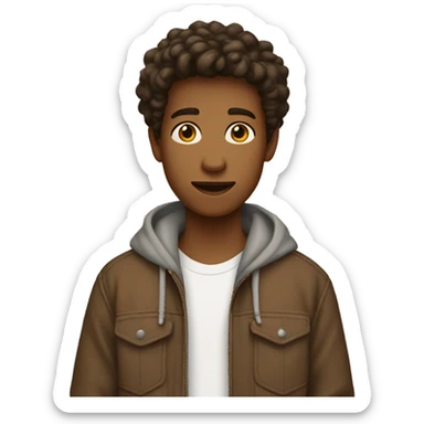 A teen boy brown skined wearing baggy clothes  sticker