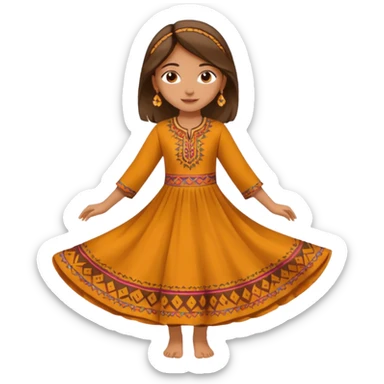 girl in ethnic kurta dress mid-twirl sticker