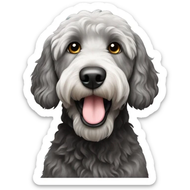 Labradoodle black and silver  sticker