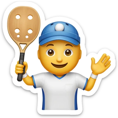 emoji playing pickleball sticker