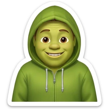 Shrek with hoodie  sticker