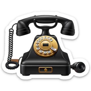 Table with telephone sticker