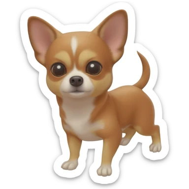 Little cute brown and tan applehead chihuahua named Pixie sticker