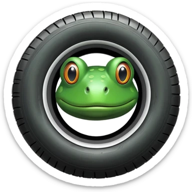 a tire   but only the head is that of a frog  sticker
