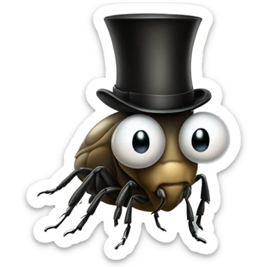 mite with monocle and top hat sticker