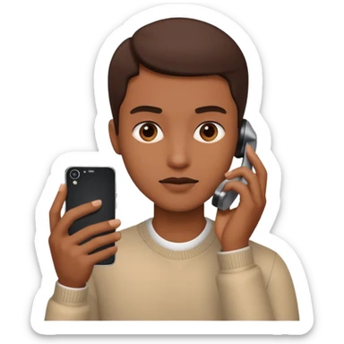 interacting with phone sticker