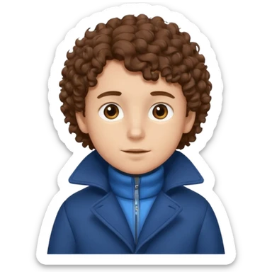 Boy with Brown Curly Hair – Brown curls, young face wearing winter clothes




 sticker