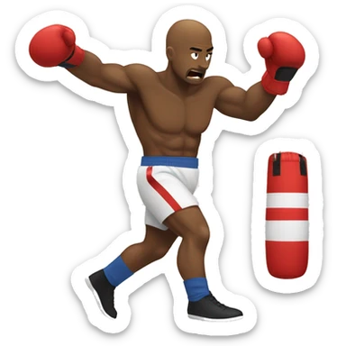 man punching boxing bag  sticker