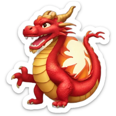 create an dragon emoji saying happy chinese new year sticker